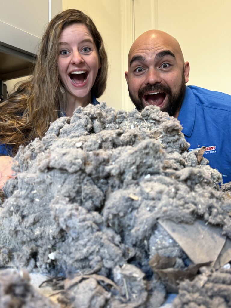 dryer vent cleaning franchise owners surprised by how much lint came out of a vent
